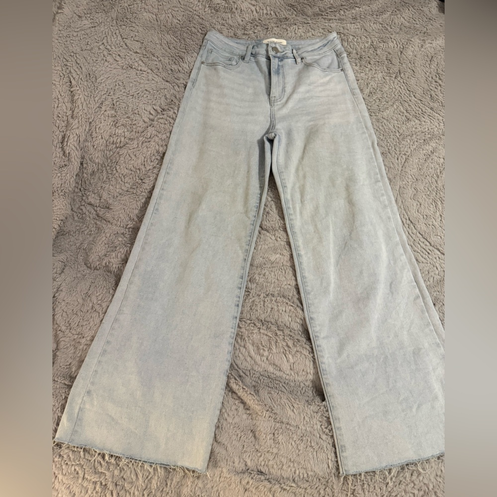 Elegant Light Blue Wide Leg Jeans for Women